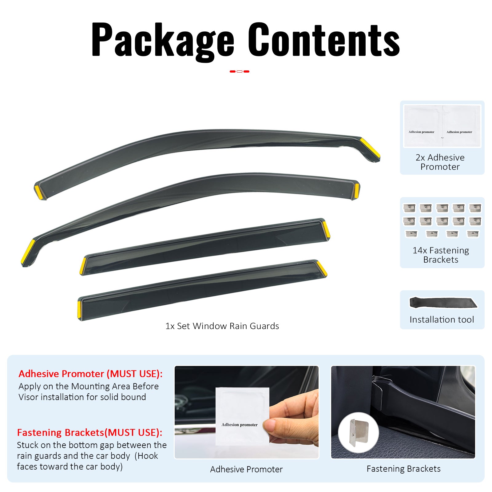 Fits 23-26 Honda CR-V Side Window Visors Injection PC In-Channel Deflectors 4PCS
