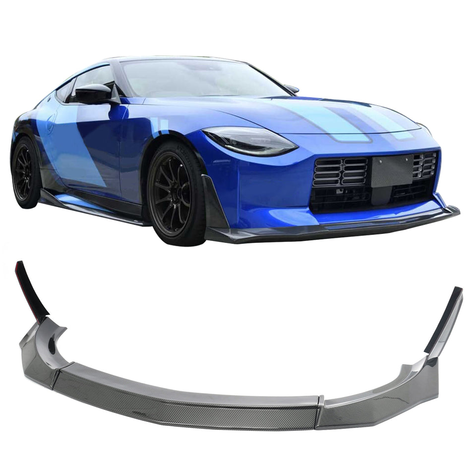 2023-2026 Nissan Z 400Z VRS Style Carbon Fiber Print Front Bumper Lip W/ Winglets ABS