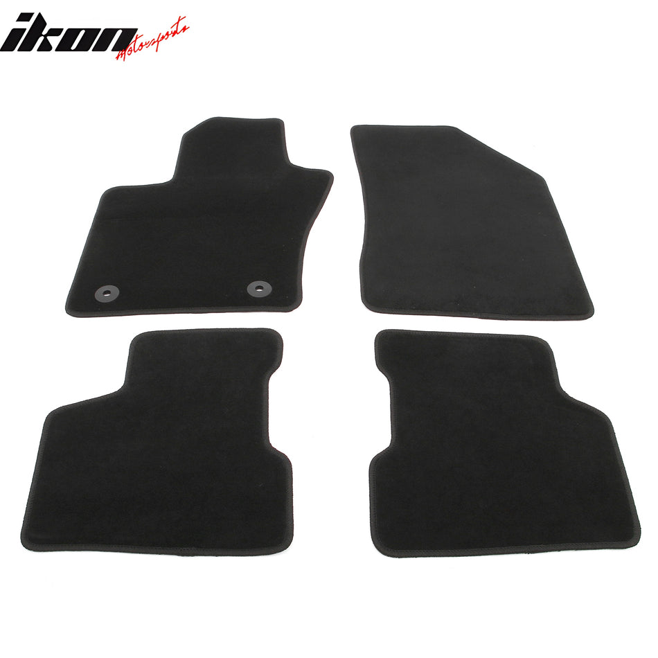 IKON MOTORSPORTS, Nylon Car Floor Mats Compatible with 2024-2025 Alfa Romeo Tonale / Dodge Hornet, OE Fitment Style Black Driver Passenger Car Carpets, Front Rear 4PCS Full Set