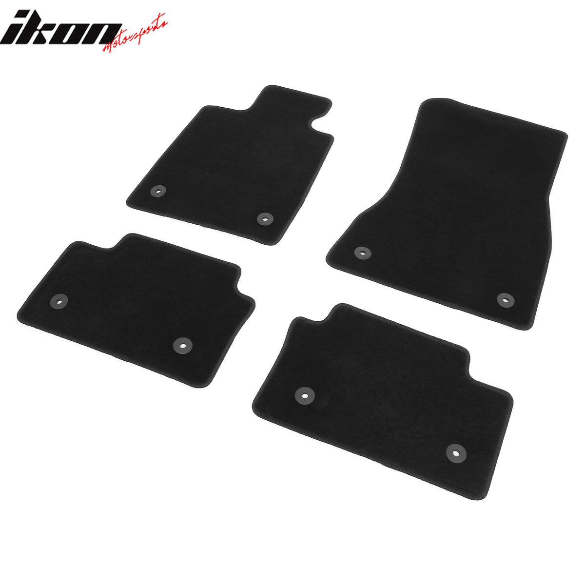 IKON MOTORSPORTS, Nylon Car Floor Mats Compatible with 2024-2025 BMW i5, OE Fitment Style Black Driver Passenger Car Carpets, Front Rear 4PCS Full Set