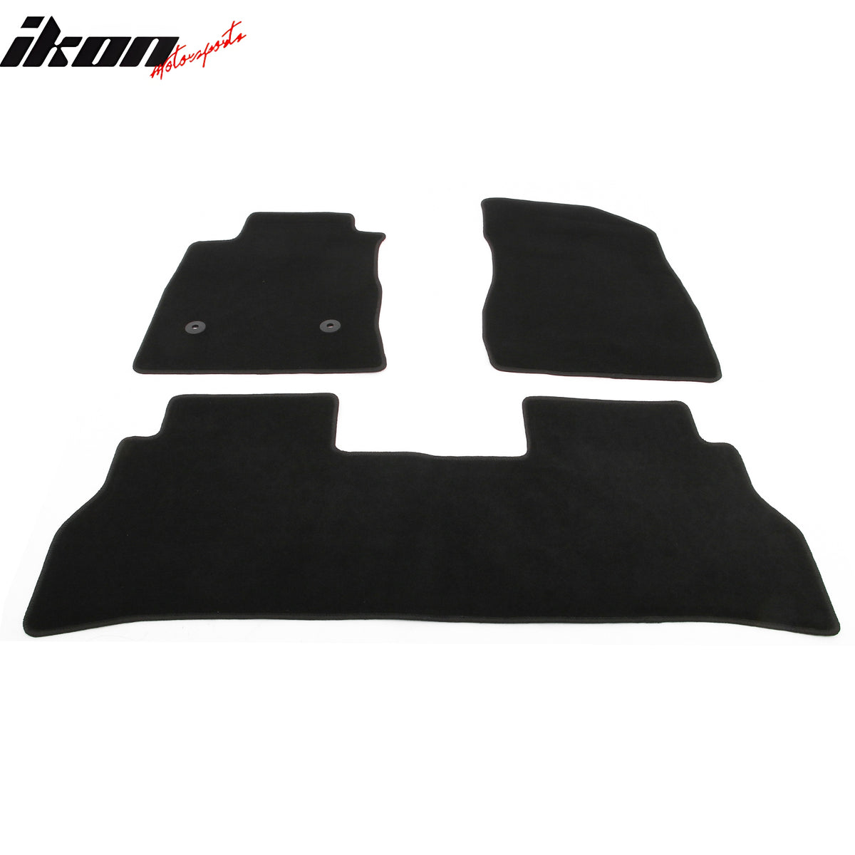 IKON MOTORSPORTS, Nylon Car Floor Mats Compatible with 2024-2025 Chevy Trax / Buick Envista, OE Fitment Style Black Driver Passenger Car Carpets, Front Rear 3PCS Full Set