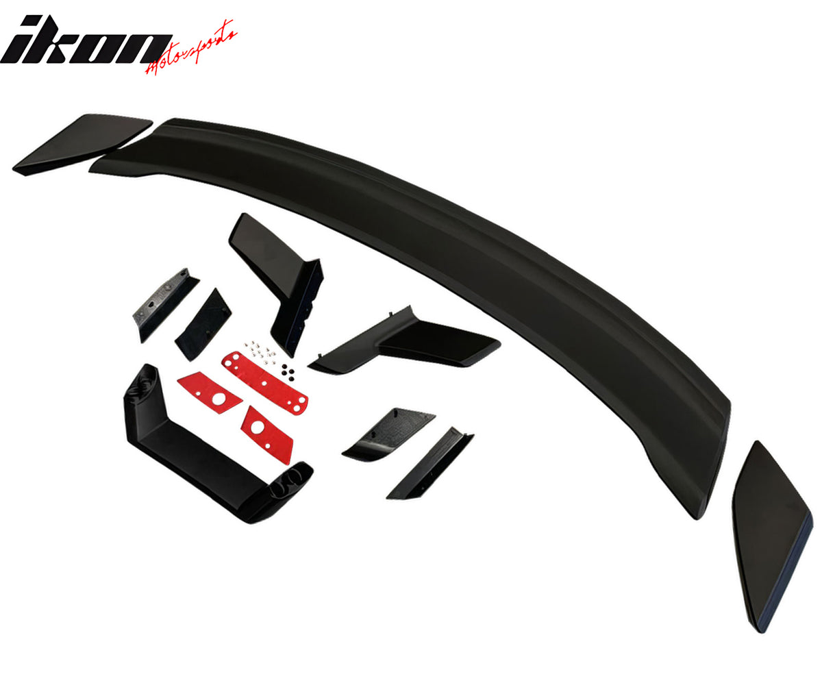 Fits 24-26 Ford Mustang 7th Gen S650 Dark Horse Matte Black Trunk Spoiler ABS