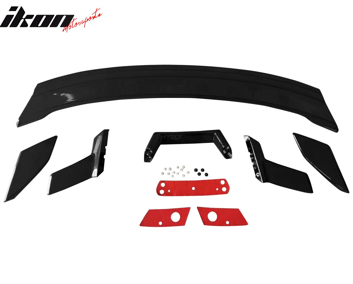 Fits 24-26 Ford Mustang 7th Gen S650 Dark Horse Gloss Black Trunk Spoiler ABS