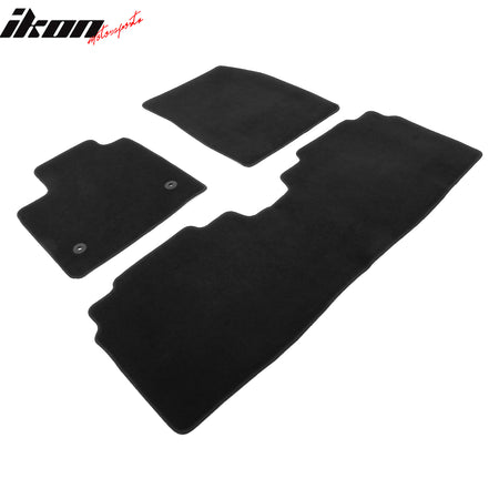 IKON MOTORSPORTS, Nylon Car Floor Mats Compatible with 2024-2026 Honda Prologue / Chevy Blazer EV, OE Fitment Style Black Driver Passenger Car Carpets, Front Rear 3PCS Full Set