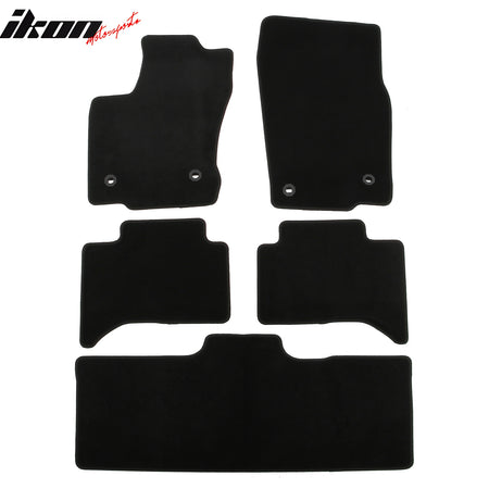 IKON MOTORSPORTS, Nylon Car Floor Mats Compatible with 2024-2025 Lexus GX550 6 / 7 Seats, OE Fitment Style Black Driver Passenger Car Carpets, Front Rear 5PCS Full Set