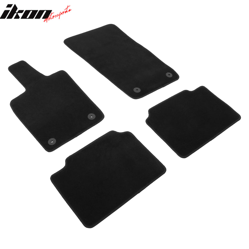 IKON MOTORSPORTS, Nylon Car Floor Mats Compatible with 2024-2025 Porsche Panamera, OE Fitment Style Black Driver Passenger Car Carpets, Front Rear 4PCS Full Set