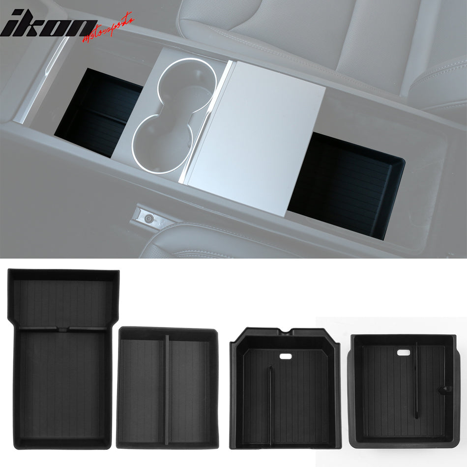 2024-2025 Tesla Model 3 Lower+Upper Center Armrest+Console Storage Box