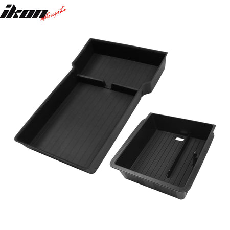 Fits 24-25 Tesla Model 3/Y TPE Lower Upper Center Armrest Organizer Storage Box