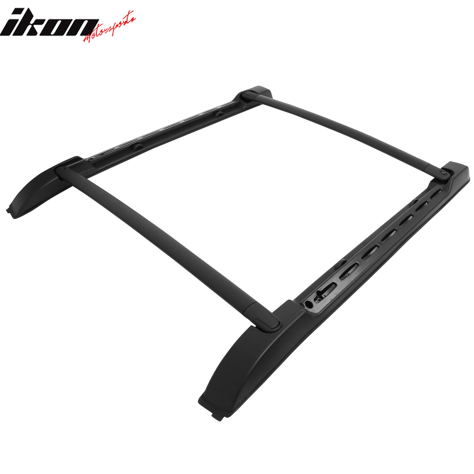 IKON MOTORSPORTS Roof Rack Cross Bars Compatible with 2024-2025 Toyota Tacoma Double Cab, Aluminium ABS Black Adjustable Cargo Rooftop Luggage Crossbars Carrier