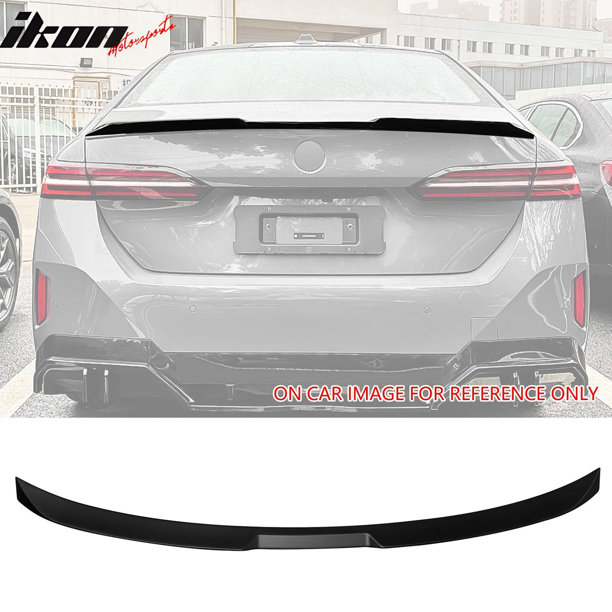 2024 - 2025 BMW G60 5 - Series i5 M5 V Style Painted Trunk Spoiler ABSMatte BlackIkon Motorsports