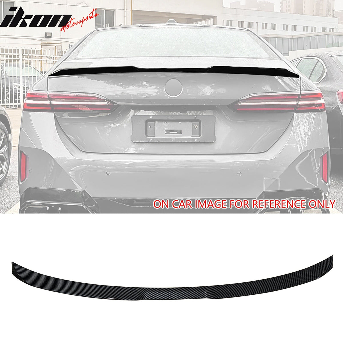 2024 - 2025 BMW G60 5 - Series i5 M5 V Style Trunk Spoiler CF Print ABSCarbon Fiber PrintIkon Motorsports