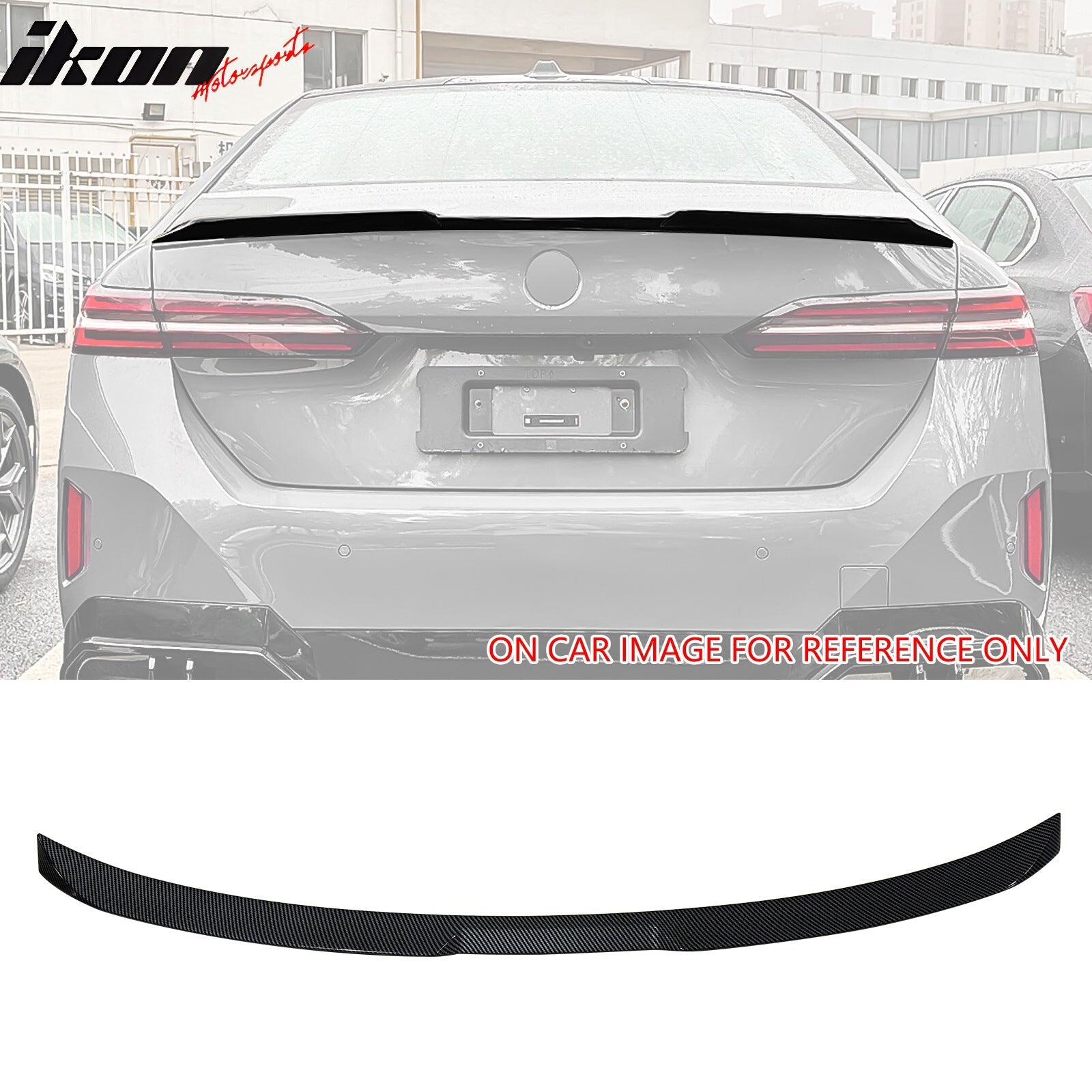 2024 - 2025 BMW G60 5 - Series i5 M5 V Style Trunk Spoiler CF Print ABSCarbon Fiber PrintIkon Motorsports