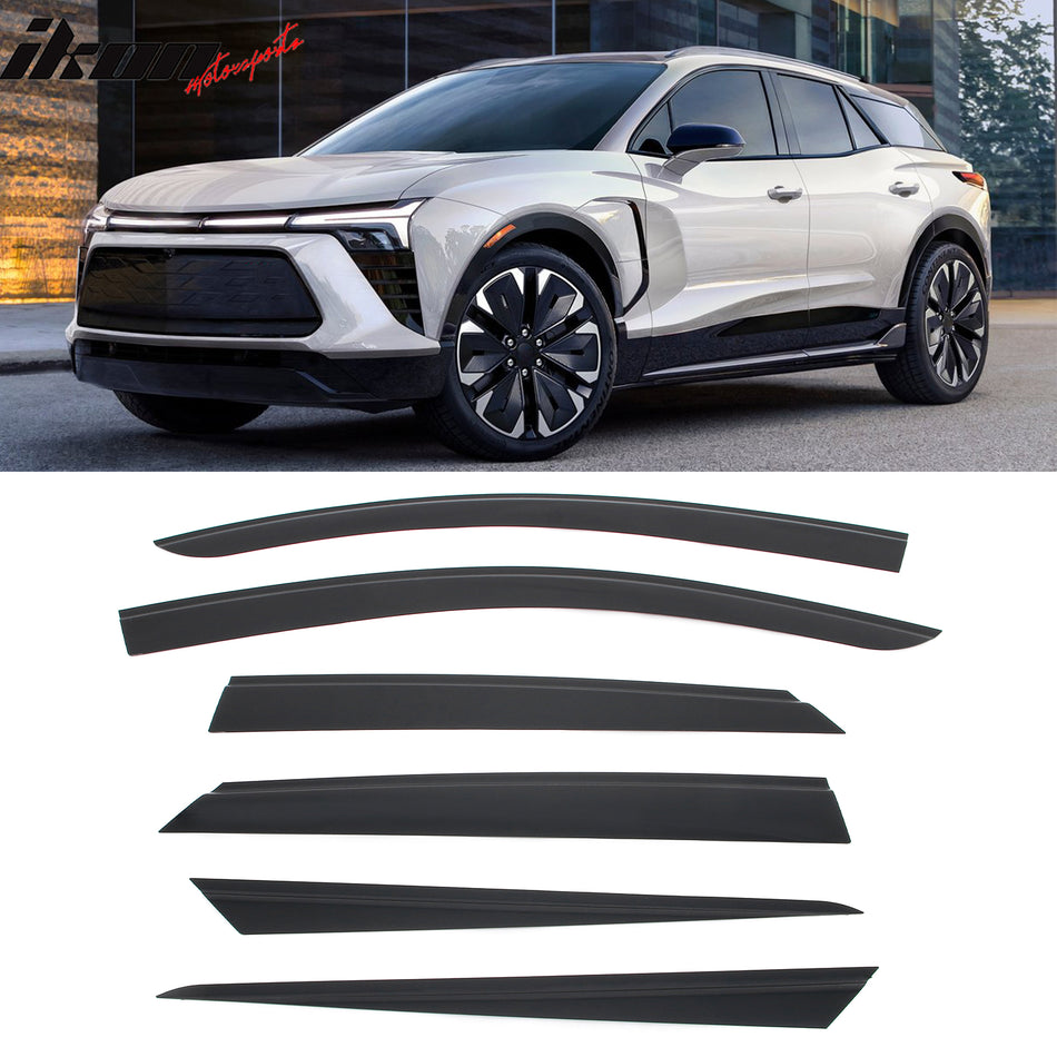 2024-2026 Chevrolet Blazer EV Slim Style Smoke Window Visor Acrylic 6PCS
