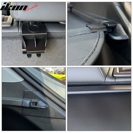 For 24-26 Chevrolet Trax Retractable Rear Trunk Cargo Luggage Cover Canvas Black