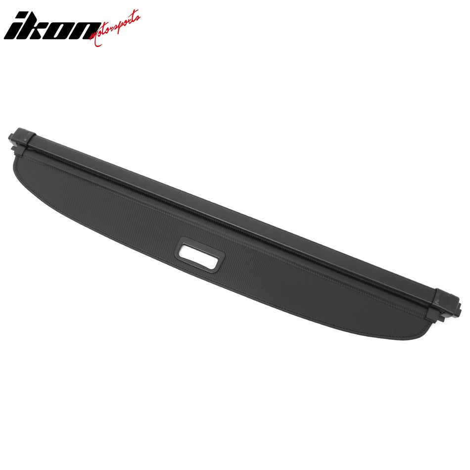 IKON MOTORSPORTS, Rear Retractable Cargo Cover Compatible with 2024-2026 Chevrolet Blazer EV/Honda Prologue, Trunk Security Luggage Shield Shade, Carbon Fiber Print