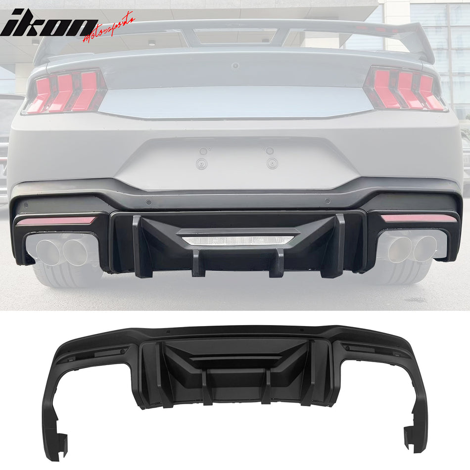 2024-2026 Ford Mustang Rock Style Matte Black Rear Diffuser Lip PP