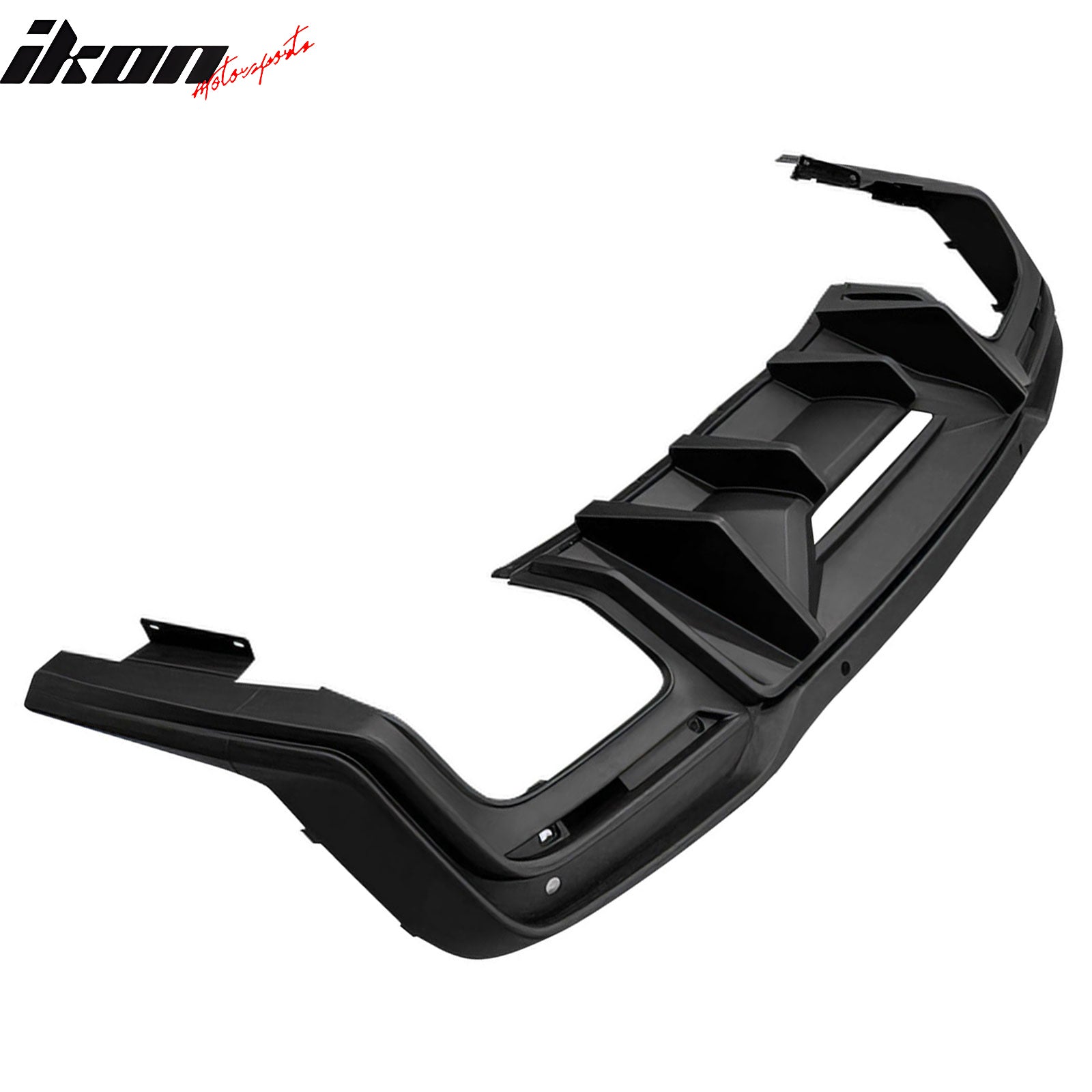 Fits 24-26 Mustang 7th Gen S650 Rock Style PP Rear Bumper Diffuser Matte Black