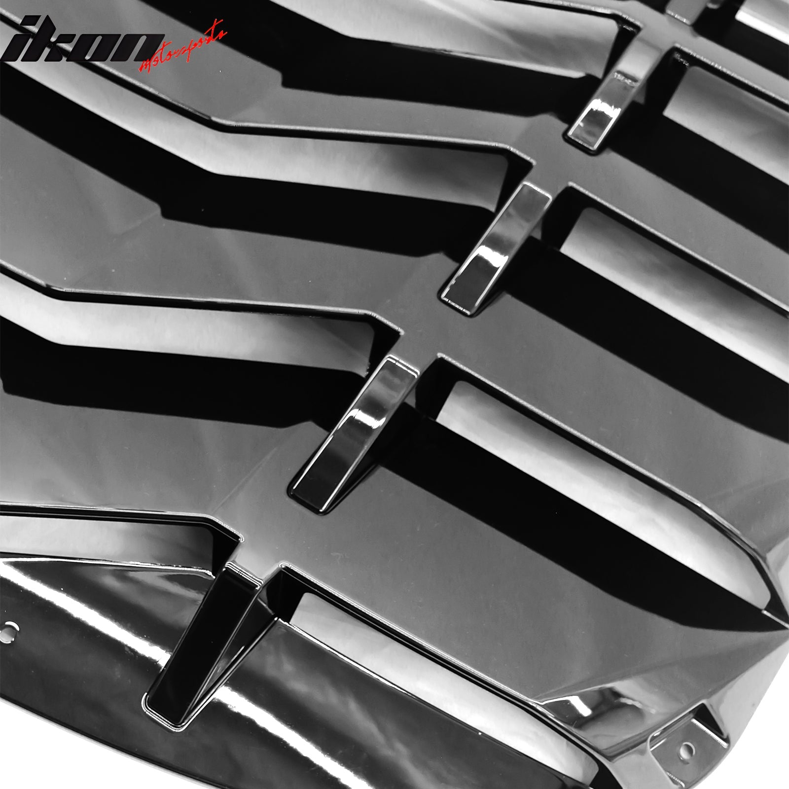 For 24-26 Mustang Coupe IKON Rear Window Windshield Louver Cover ABS Gloss Black