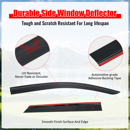 Fits 24-26 Honda Prologue V2 Style Window Visors Acrylic Sun Shade Rain Guard