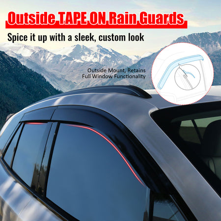 Fits 24-26 Honda Prologue V2 Style Window Visors Acrylic Sun Shade Rain Guard