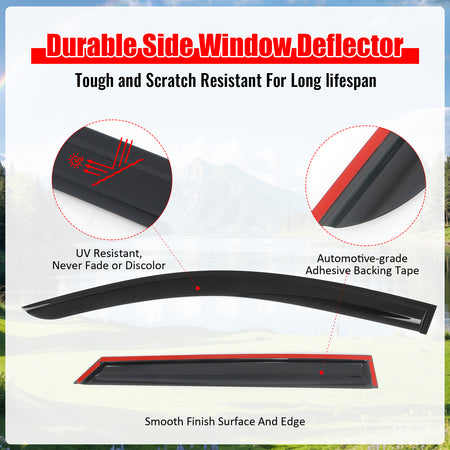 Fits 24-26 Honda Prologue Mugen Style Window Visors Deflector Smoke Acrylic 4PCS