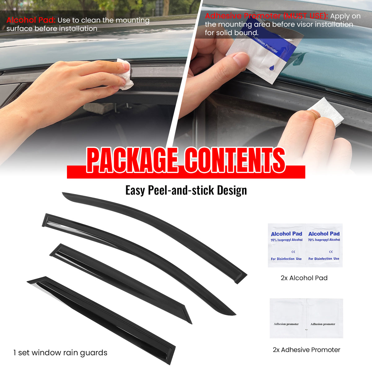 Fits 24-26 Honda Prologue Mugen Style Window Visors Deflector Smoke Acrylic 4PCS