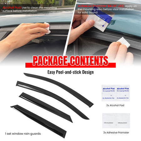 Fits 24-26 Honda Prologue Mugen Style Window Visors Deflector Smoke Acrylic 4PCS