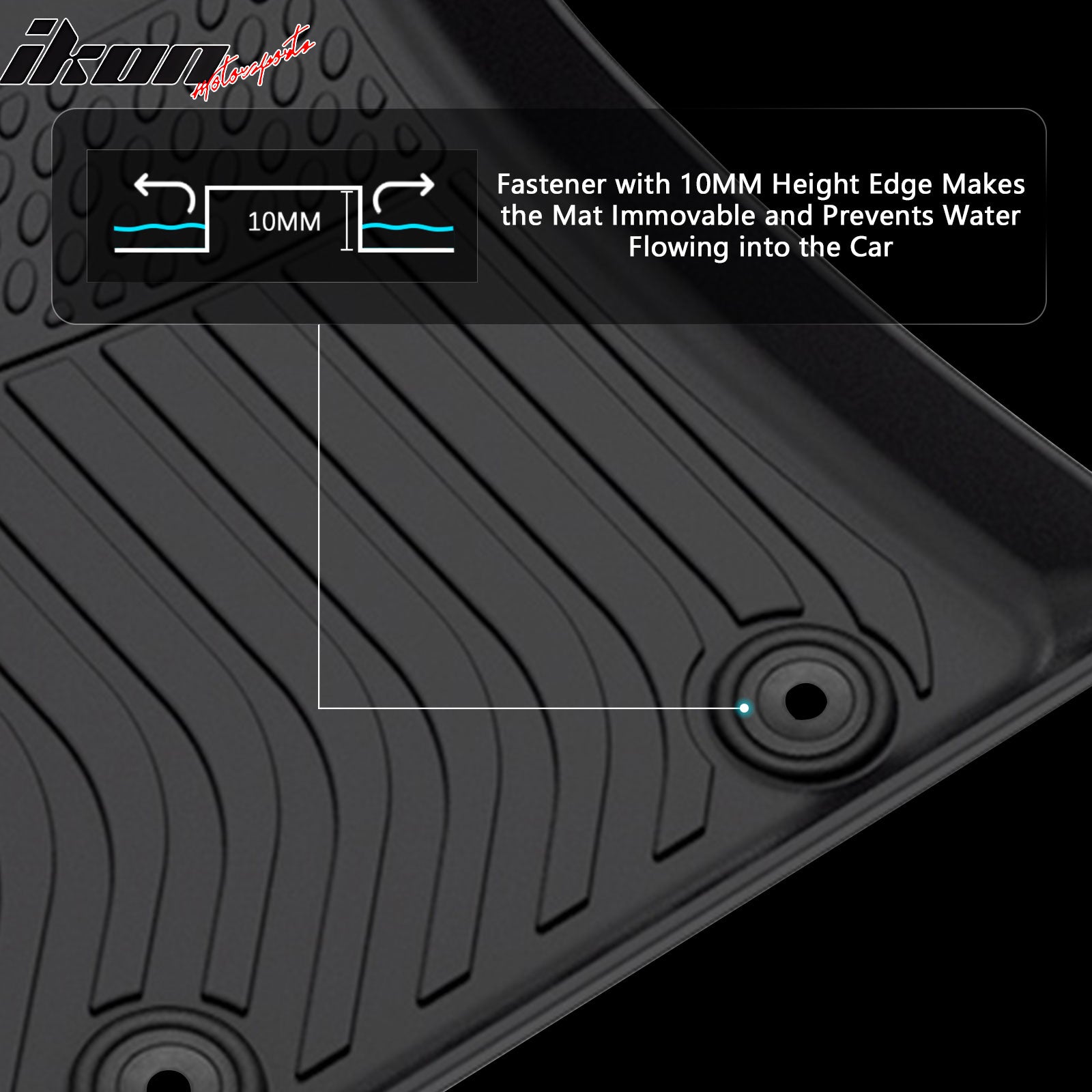 Fits 24-25 Hyundai Kona 3D All Weather Heavy Duty Floor Mats Liner Carpet TPE