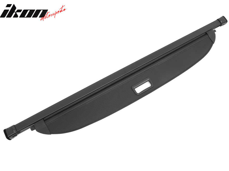 IKON MOTORSPORTS, Rear Retractable Cargo Cover Compatible with 2024-2026 Hyundai Santa Fe, Trunk Security Luggage Shield Shade, Carbon Fiber Print