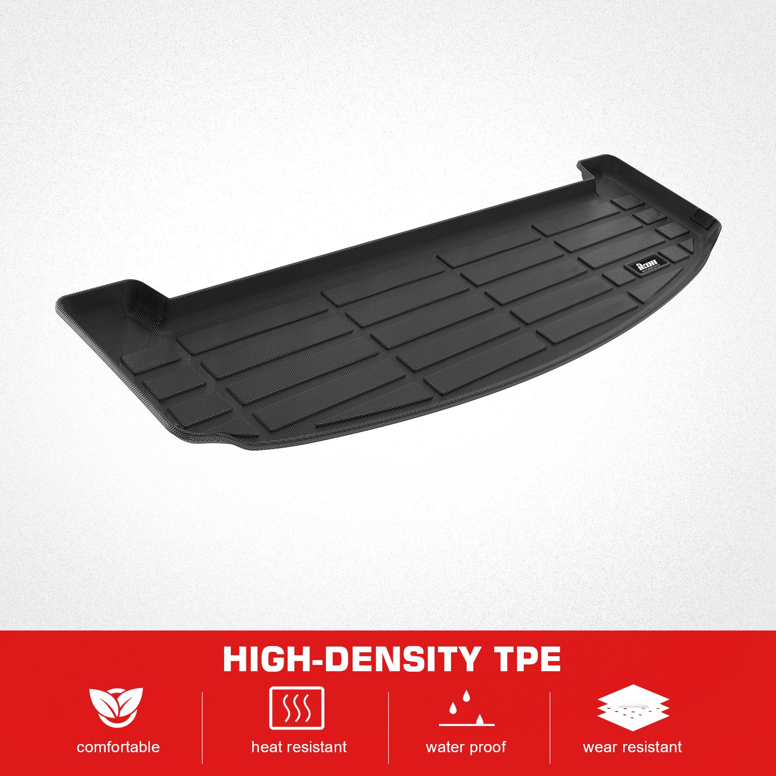 Fits 24-25 Hyundai Santa Fe TPE All Weather Waterproof Rear Cargo Trunk Tray Mat