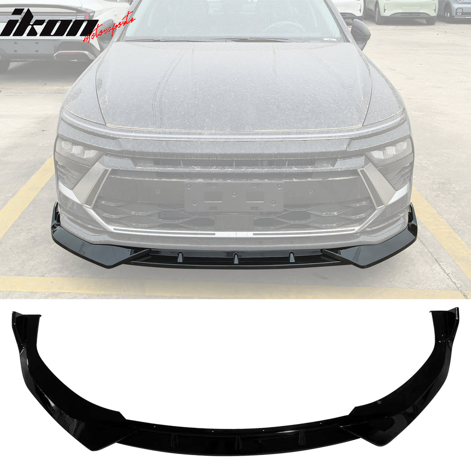 2024-2025 Hyundai Sonata IKON V1 Gloss Black 3PCS Front Bumper Lip PP