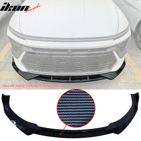 IKON MOTORSPORTS Front Bumper Lip, Compatible with 2024-2025 Hyundai Sonata N Line, IKON V1 Style PP Polypropylene Air Dam Chin Spoiler Protector Splitter 3PCS