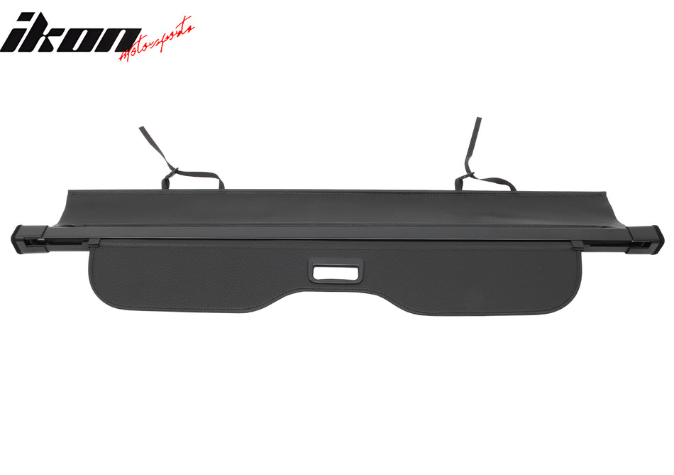 IKON MOTORSPORTS, Rear Retractable Cargo Cover Compatible with 2024-2026 Lexus GX550 Toyota Land Cruiser W/5 Seats 7 Seats, Trunk Security Luggage Shield Shade, Carbon Fiber Print