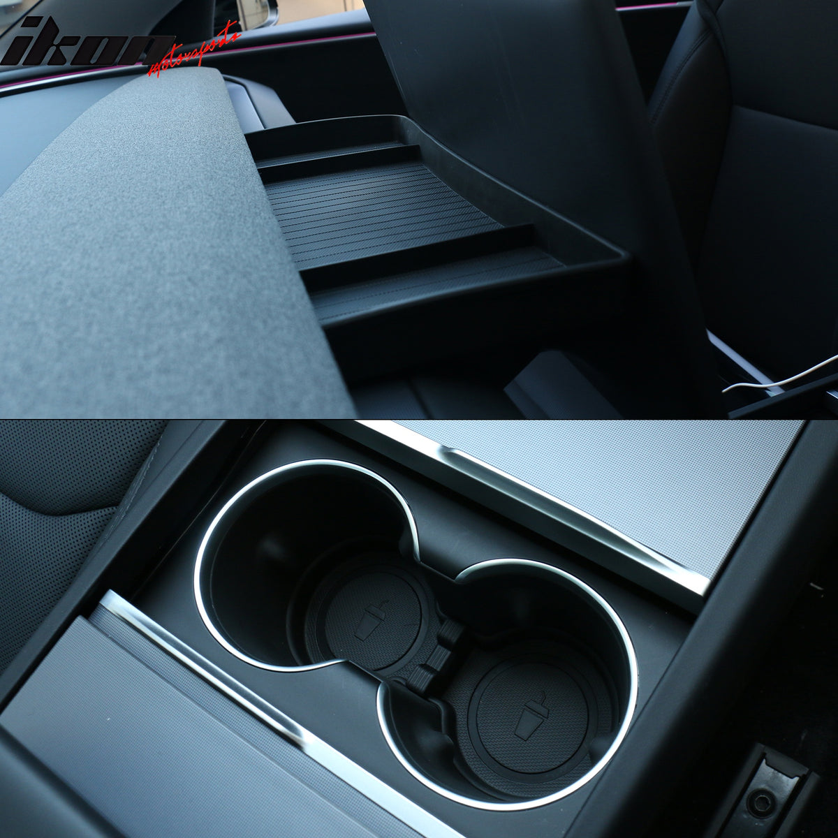 Fits 24-25 Tesla Model 3 Door Side+Center Armrest+Console Box+Cup Holder Insert