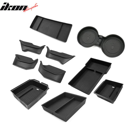 Fits 24-25 Tesla Model 3 Door Side+Center Armrest+Console Box+Cup Holder Insert