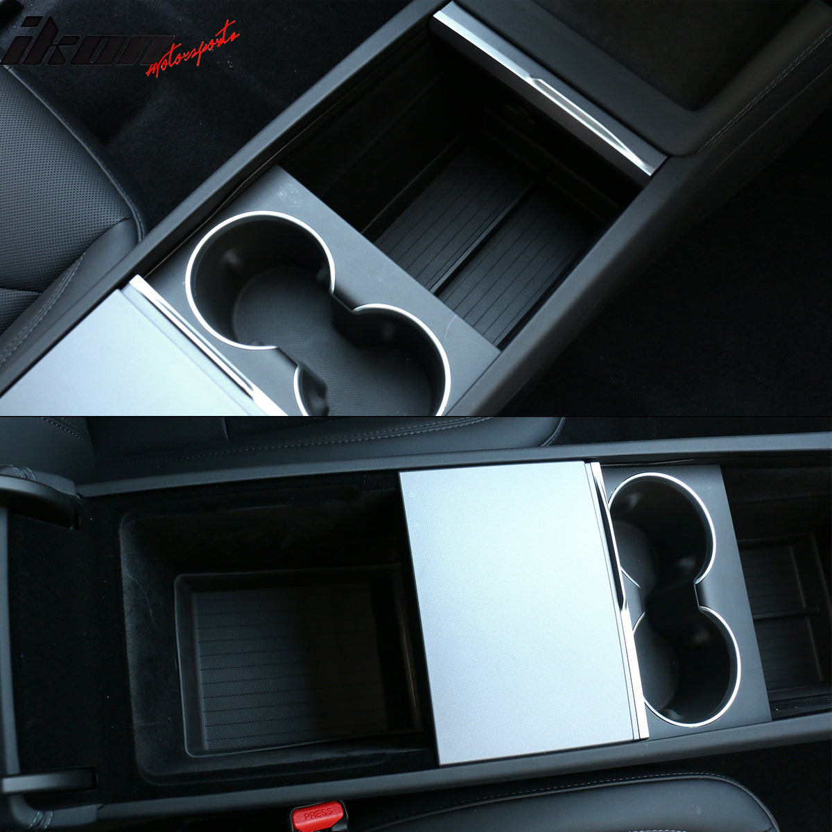Fits 24-25 Tesla Model 3 Door Side+Center Armrest+Console Box+Cup Holder Insert