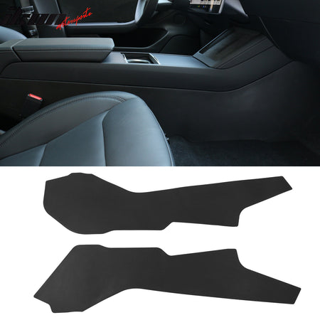 IKON MOTORSPORTS TPE PP Front + Rear Door Sill Protector + Rear Seat Kick Panel + Center Control Anti-Kick Cover, Compatible with 2024-2025 Tesla Model 3 Highland, 8PCS Interior Accessories, Black