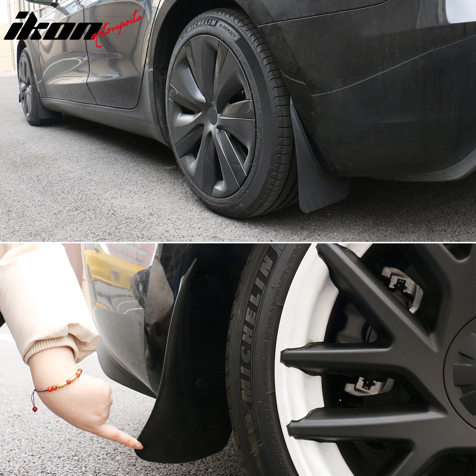 Fits 24-25 Tesla Model 3 Highland OE Style Front Rear Mud Flaps Splash Guards