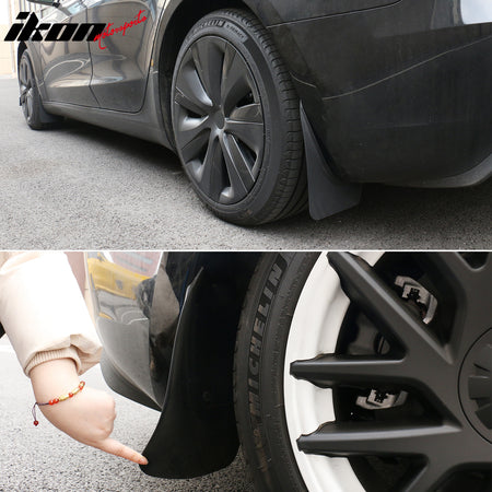 Fits 24-25 Tesla Model 3 Highland OE Style Front Rear Mud Flaps Splash Guards