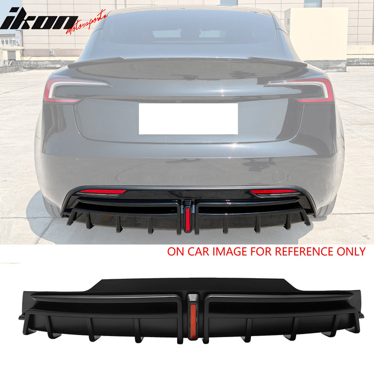 Fits 24-25 Tesla Model 3 Highland Rear Bumper Diffuser Matte Black Lip ...