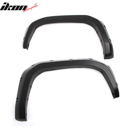 IKON MOTORSPORTS Fender Flares Compatible with 2024-2025 Toyota Tacoma, Pocket Style PP Black Wheel Flare Cover Protector Set, 4 Pcs, Front & Rear