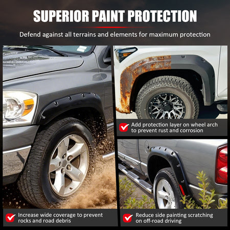 Fits 24-26 Toyota Tacoma Fender Flares Pocket Style Wheel Arch Cover PP 4PC Trim