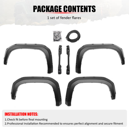Fits 24-26 Toyota Tacoma Fender Flares Pocket Style Wheel Arch Cover PP 4PC Trim