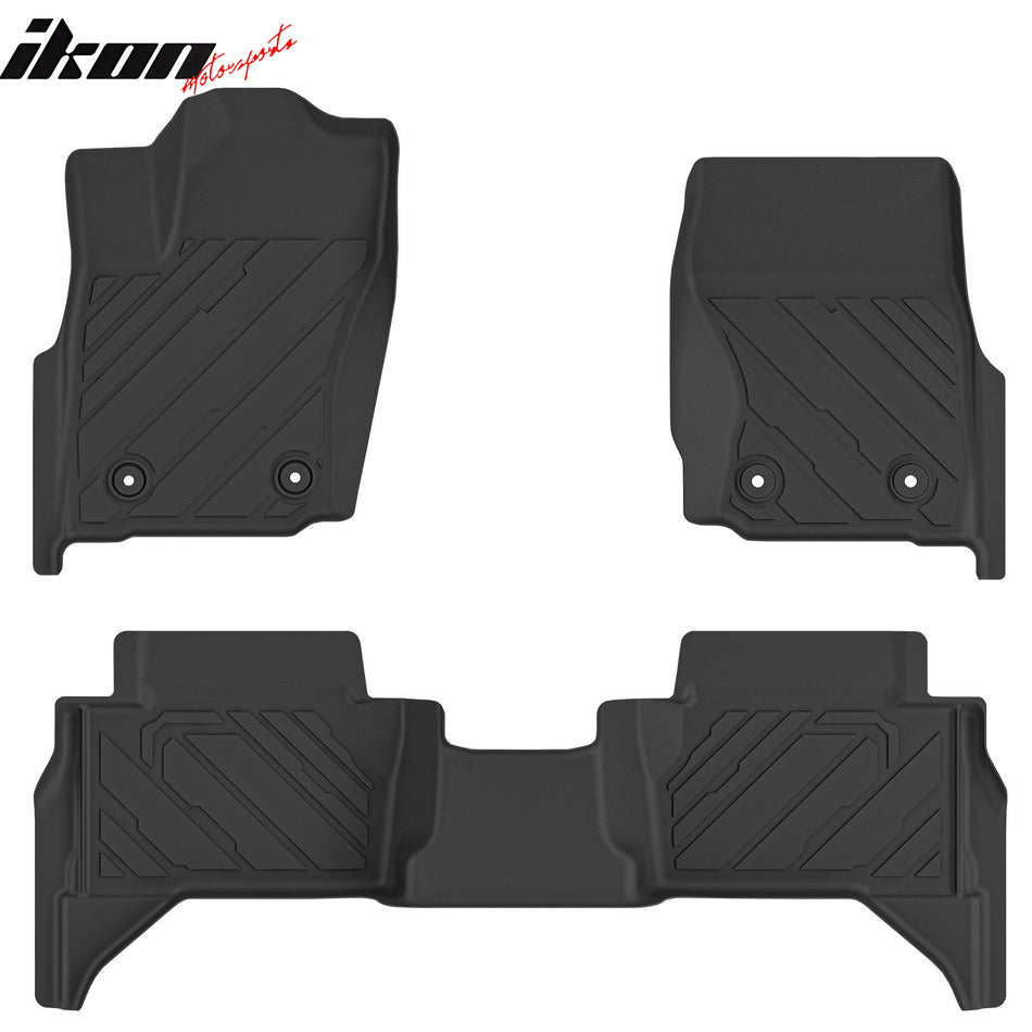 2024-2025 Toyota Tacoma Crew Cab 3D Floor Mats All Weather Carpets TPE