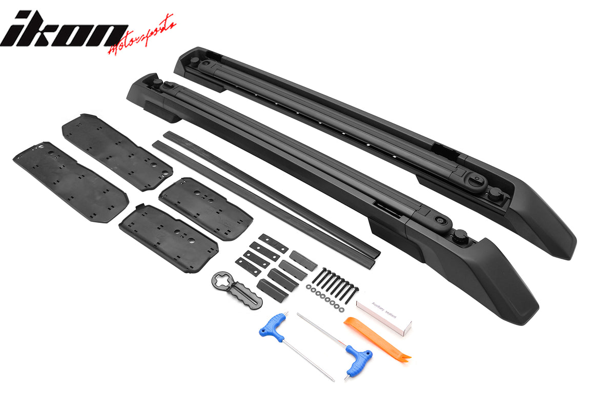Fits 24-26 Toyota Tacoma Double Cab 4PCS Aluminum Roof Cross Bars w/ Slide Rail