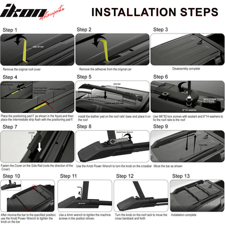 Fits 24-26 Toyota Tacoma Double Cab 4PCS Aluminum Roof Cross Bars w/ Slide Rail
