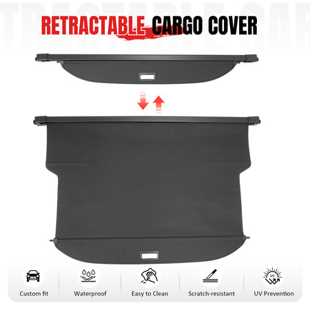 Fits 24-26 Traverse Acadia Enclave Carbon Fiber Texture Cargo Cover+3D Trunk Mat