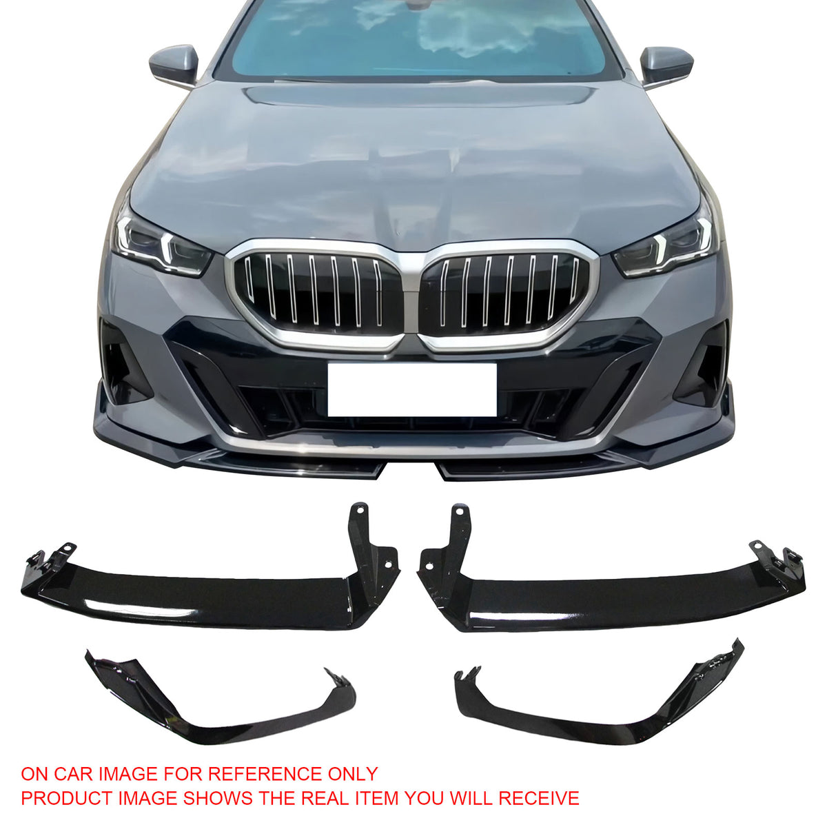 Fit 2024-2026 BMW G60 5-Series Sedan & i5 Models M Sport Front Bumper Lip