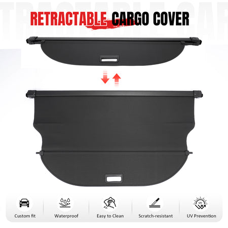 Fits 24-26 Chevrolet Equinox EV Retractable Cargo Cover Carbon Fiber Texture