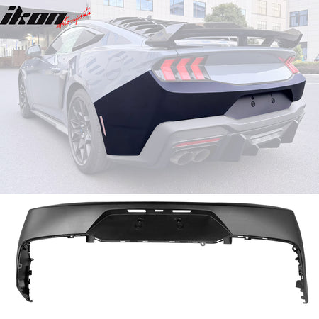 Fits 24-26 Mustang OE Rear Bumper Cover Rock Diffuser Valance Lip Matte Black PP
